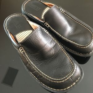 Men's Born Slip-on Mules Leather Black 10